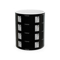 Black Minimalist Clock Grid Ceramic Mug  'mdtmpf' Pattern (11oz, 15oz)