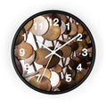 Mid-Century Metal Sculpture Wall Clock with Vintage Brass Disc Art Timepiece
