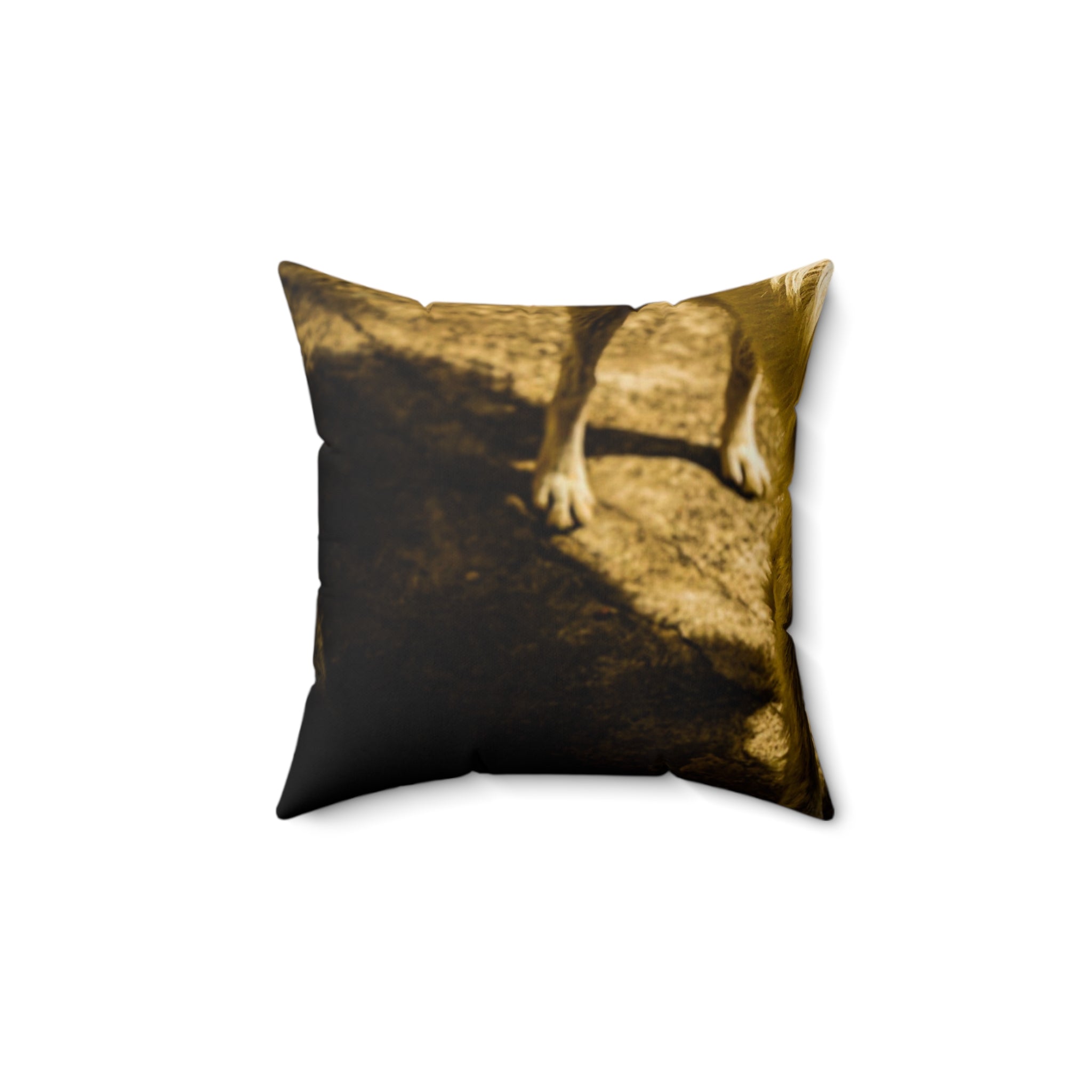 Vintage Dog Paw & Feather Decorative Throw Pillow with Rustic Sepia Pet Photography Accent Cushion