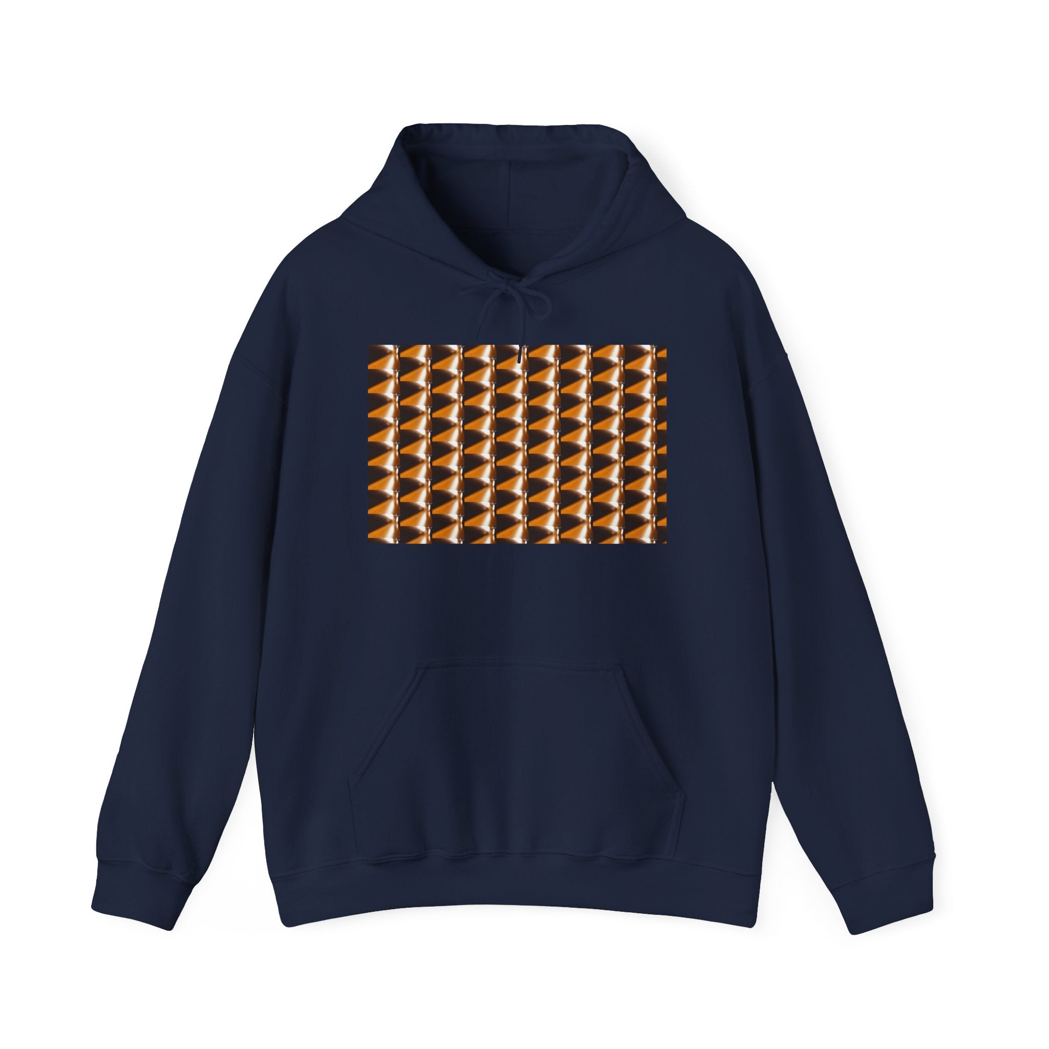 Cozy Hoodie - Geometric Copper Triangle Pattern