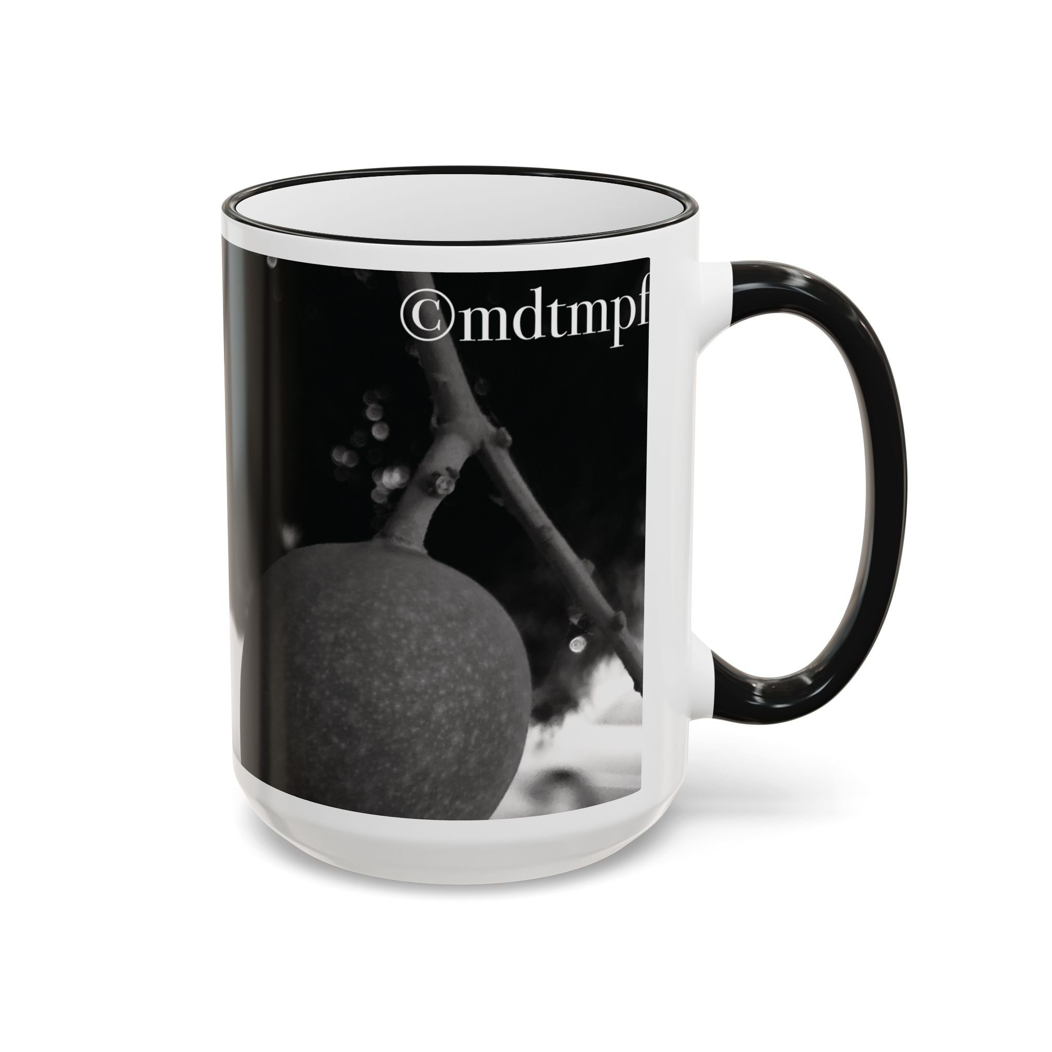 Monochrome Vintage Photo Accent Rim Mug (11oz, 15oz)