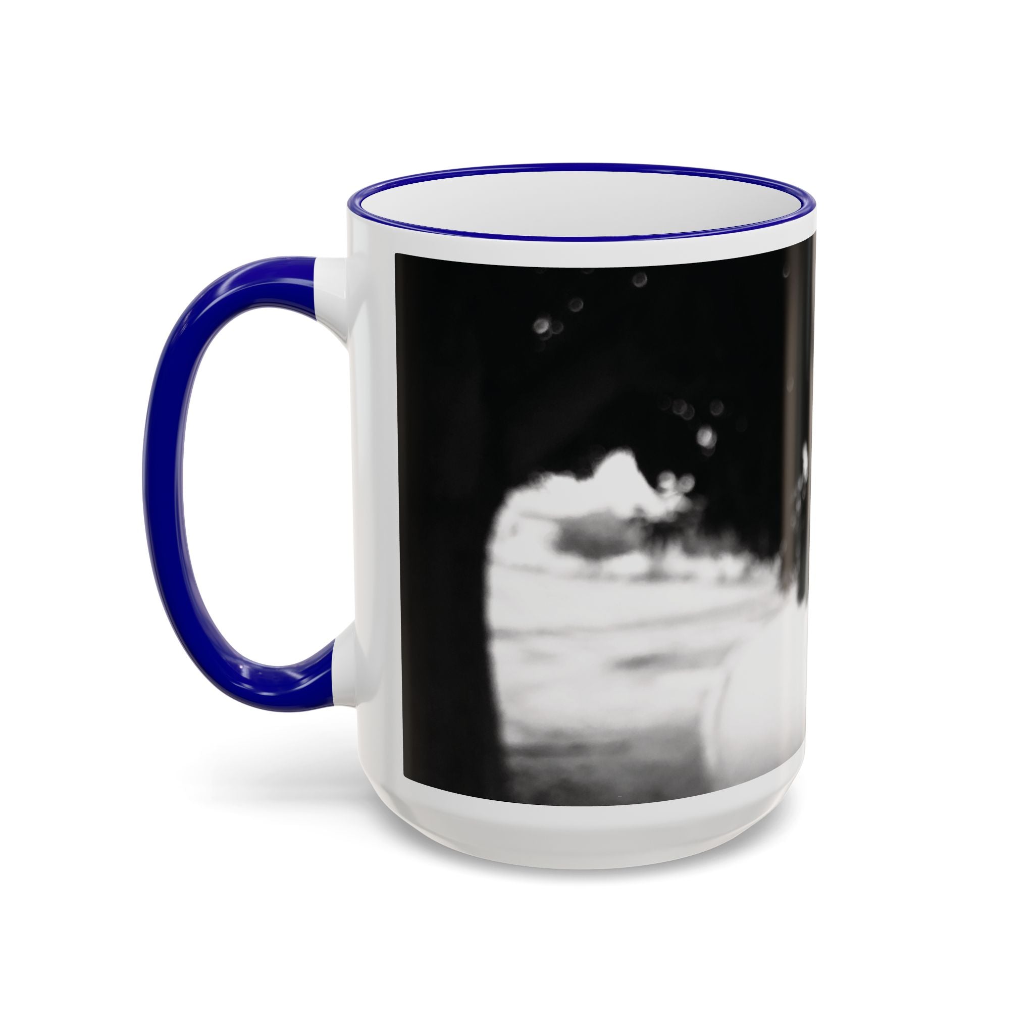 Monochrome Vintage Photo Accent Rim Mug (11oz, 15oz)