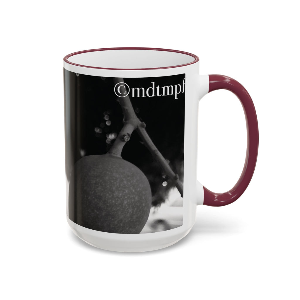Monochrome Vintage Photo Accent Rim Mug (11oz, 15oz)