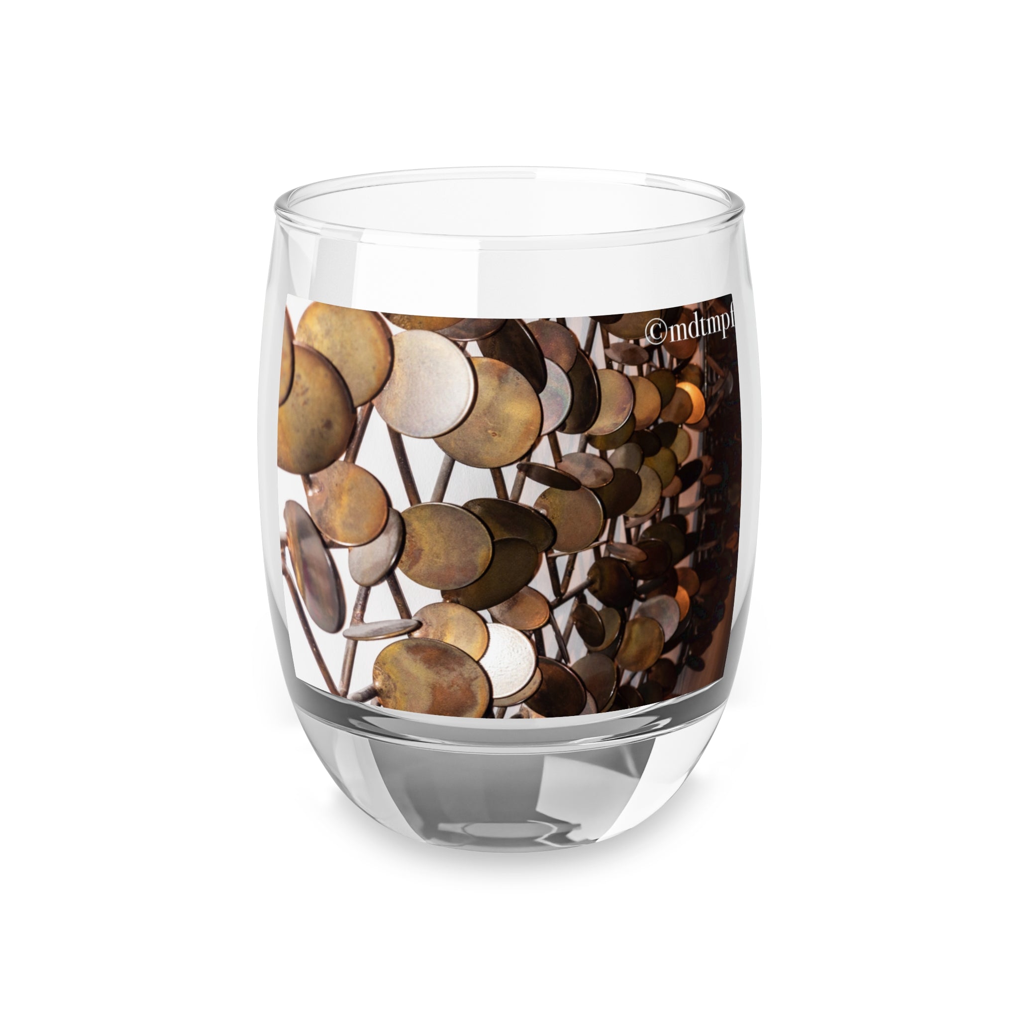 Whiskey Glass with Midcentury Brass Sculpture Print