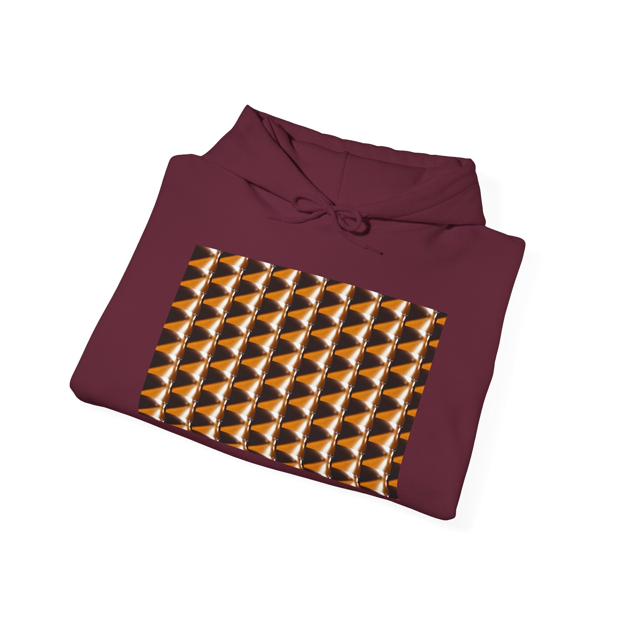 Cozy Hoodie - Geometric Copper Triangle Pattern
