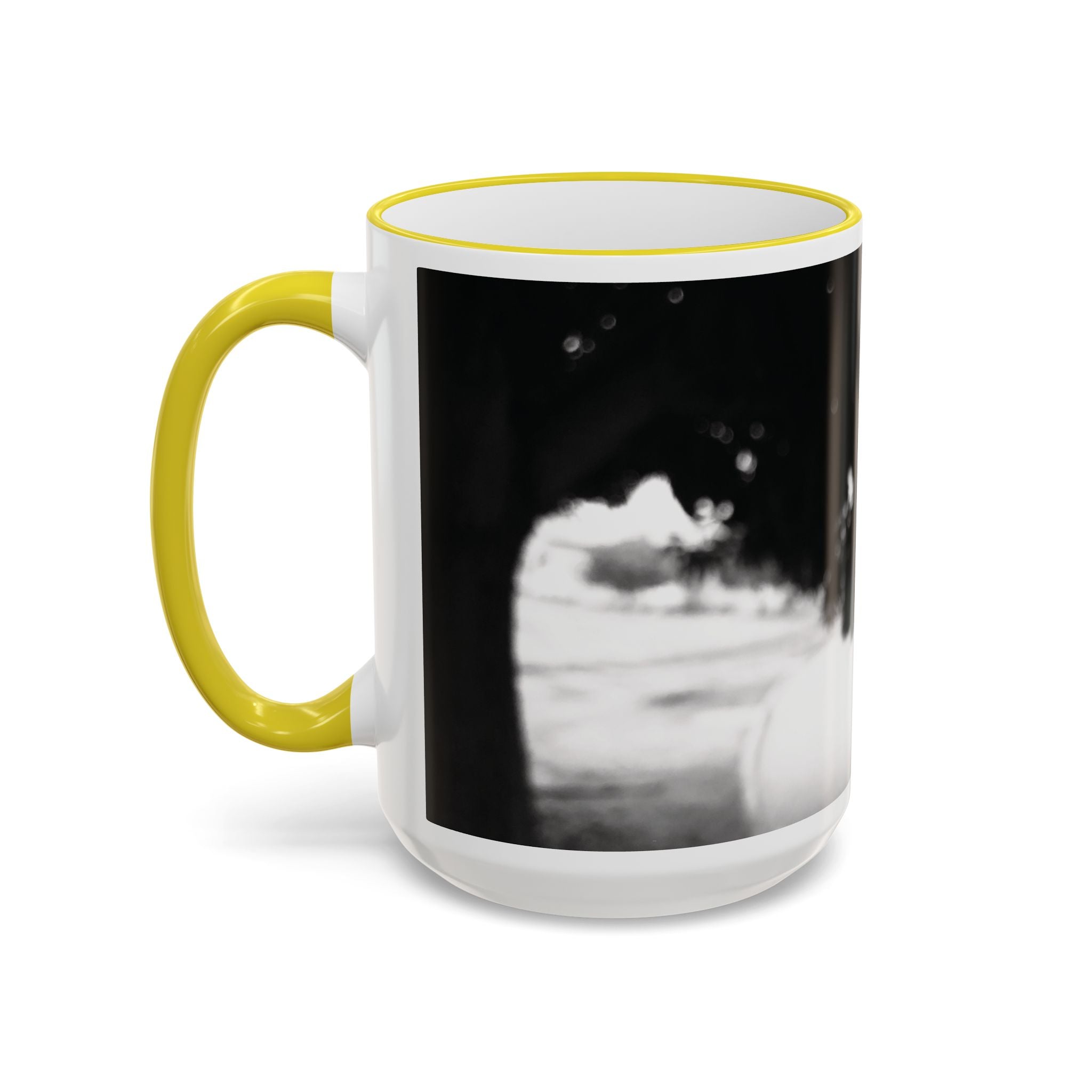 Monochrome Vintage Photo Accent Rim Mug (11oz, 15oz)