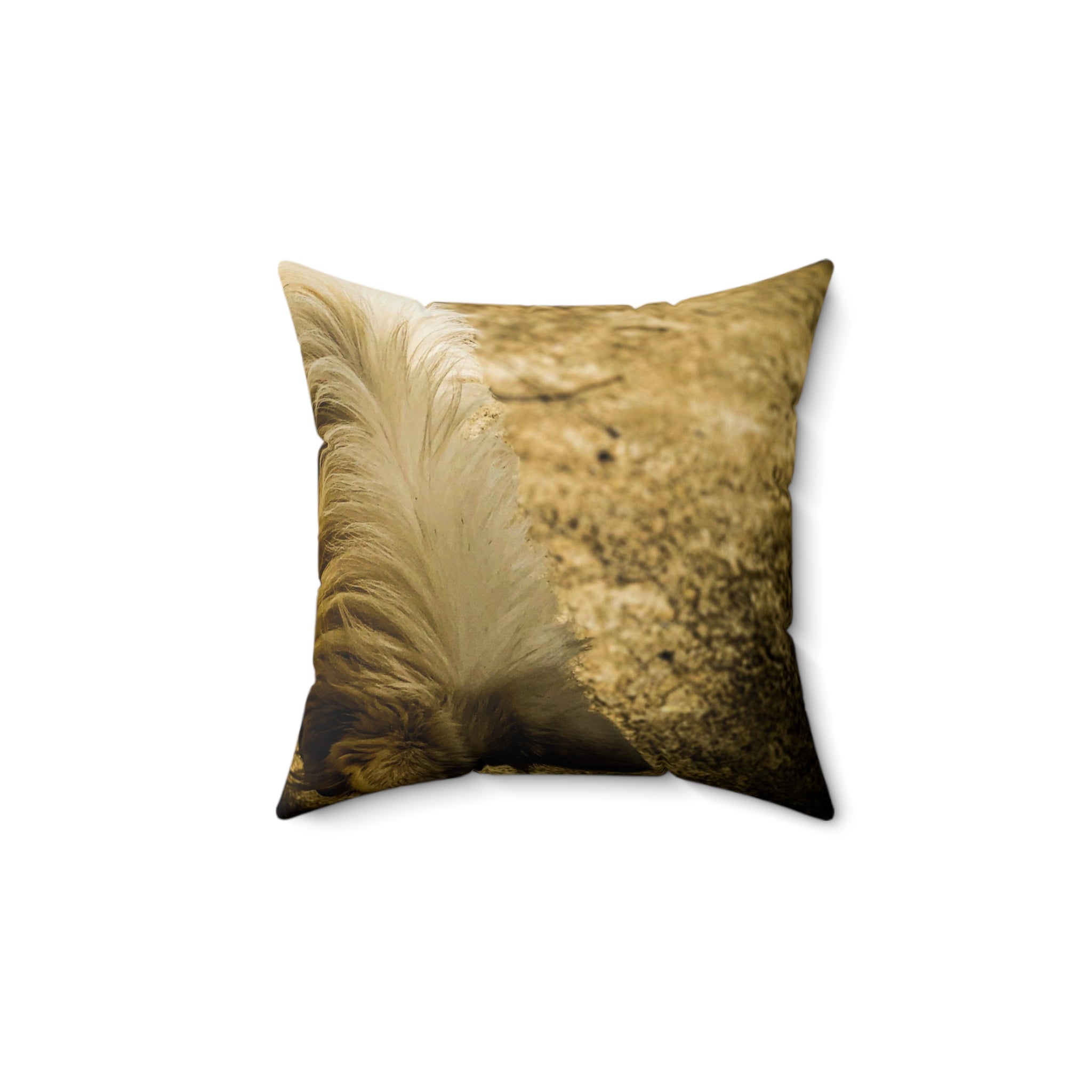 Vintage Dog Paw & Feather Decorative Throw Pillow with Rustic Sepia Pet Photography Accent Cushion