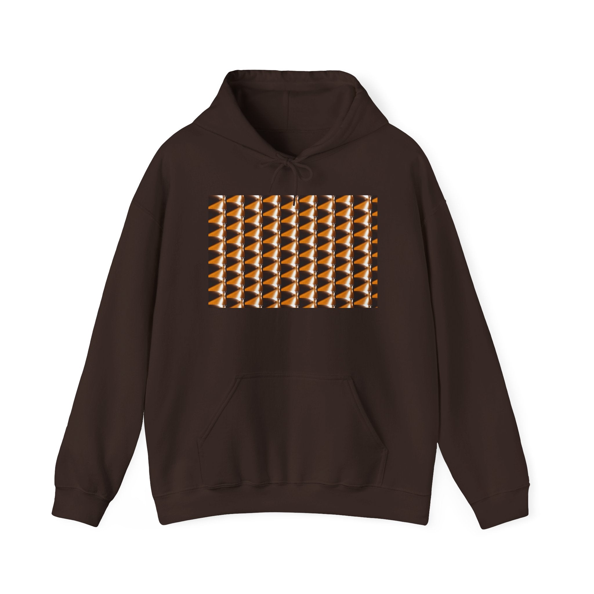 Cozy Hoodie - Geometric Copper Triangle Pattern