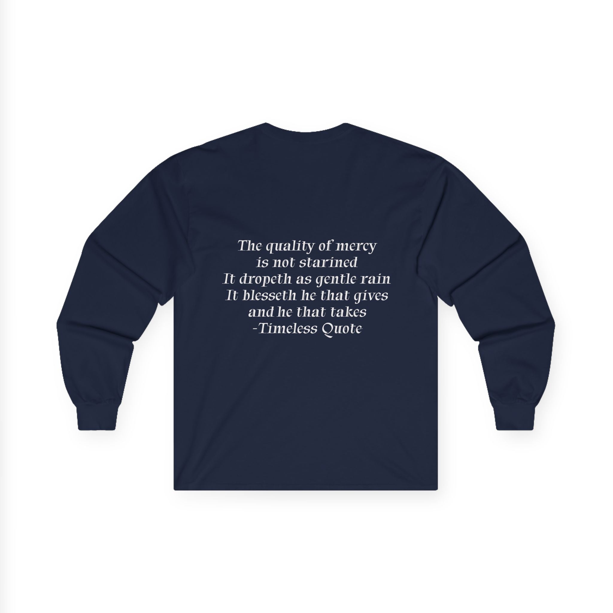 Long Sleeve Tee- Sunset Photo with 'The quality of mercy...' Quote
