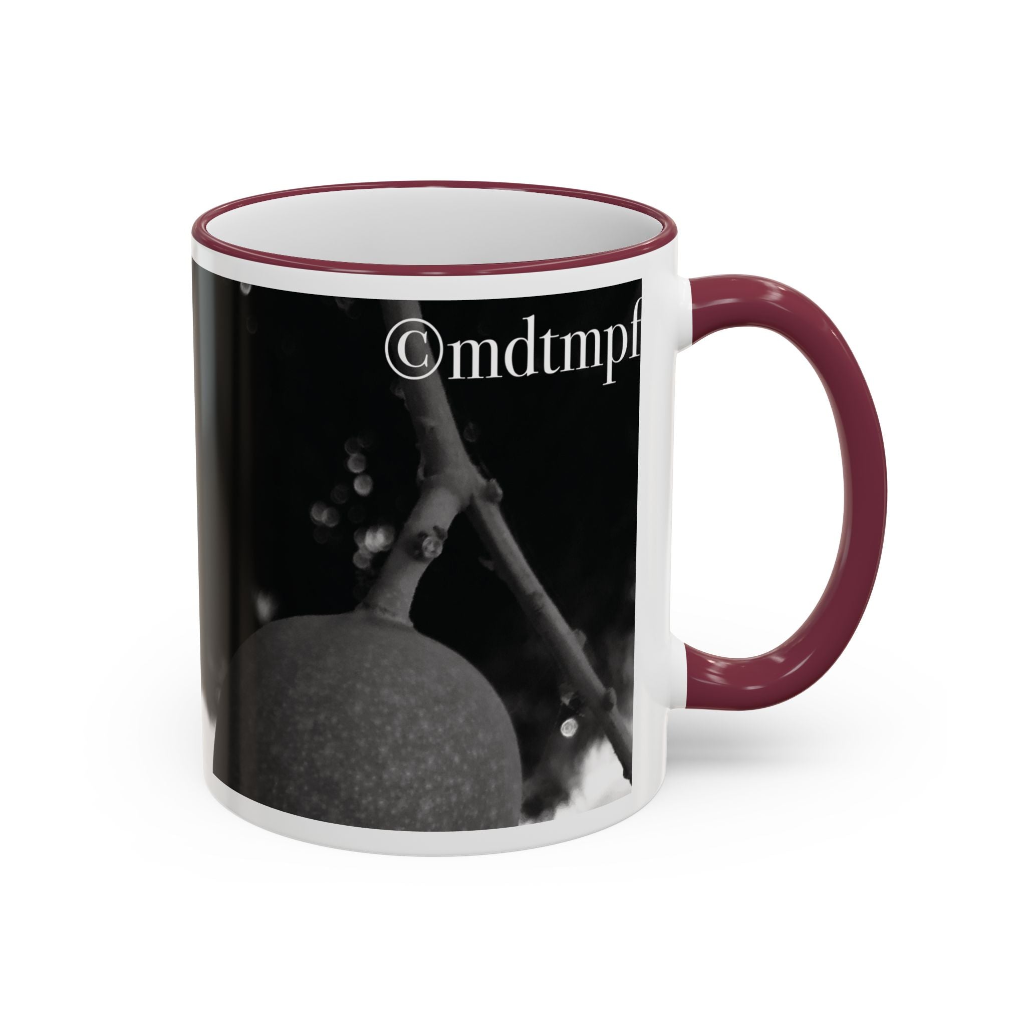 Monochrome Vintage Photo Accent Rim Mug (11oz, 15oz)