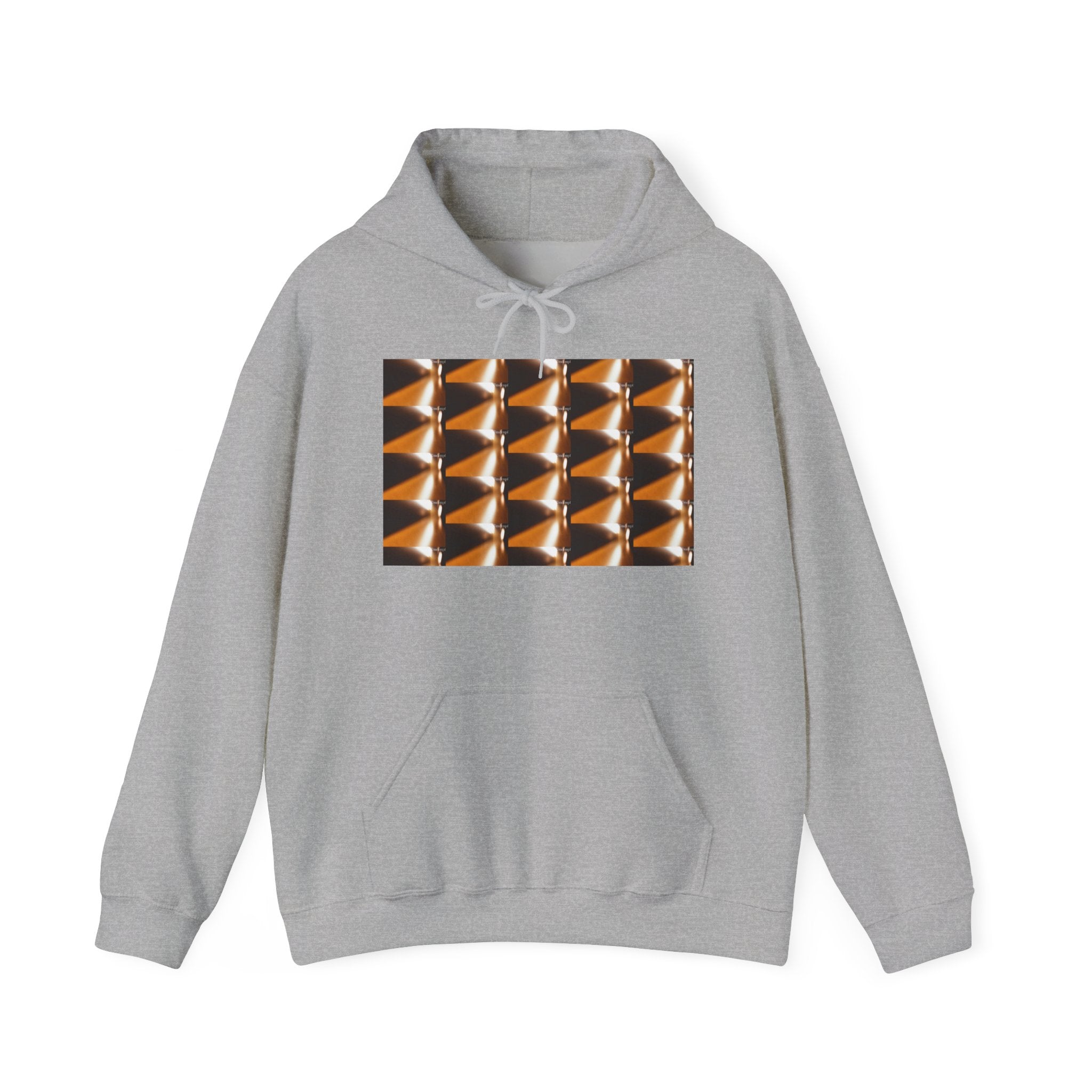 Cozy Hoodie - Geometric Copper Triangle Pattern