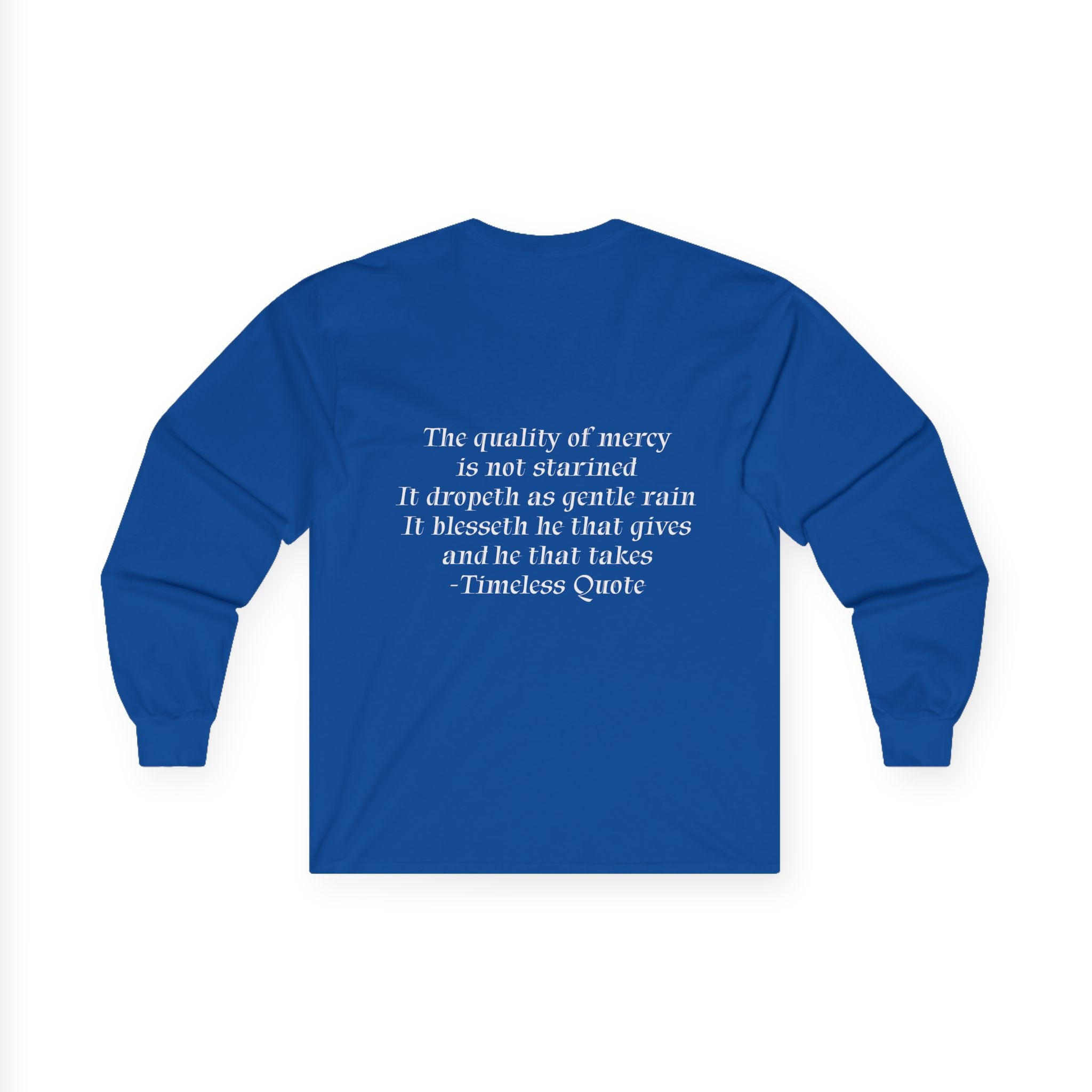 Long Sleeve Tee- Sunset Photo with 'The quality of mercy...' Quote