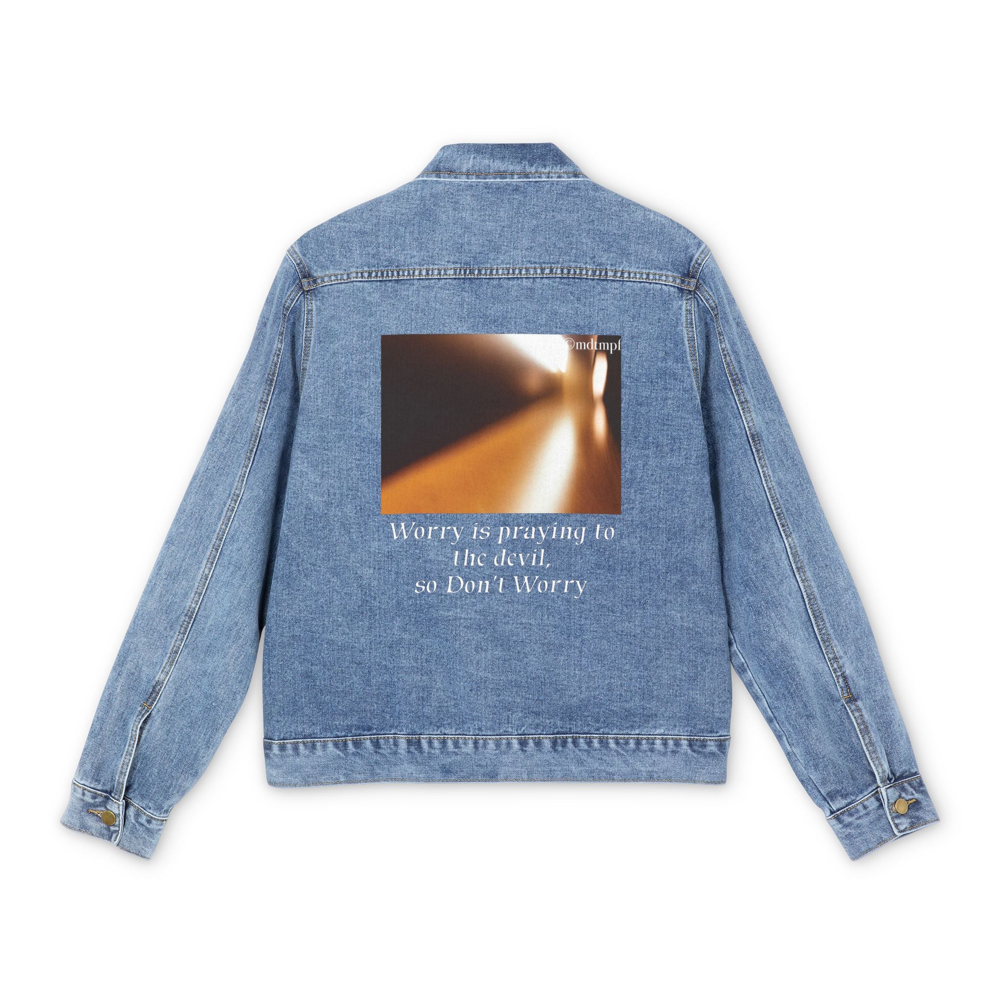 Don't worry quote-Men's Denim Jacket