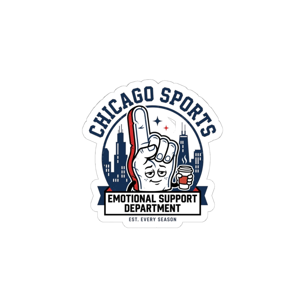 Chicago Sports Emotional Support Department Sticker | city basketball, rivalry humor