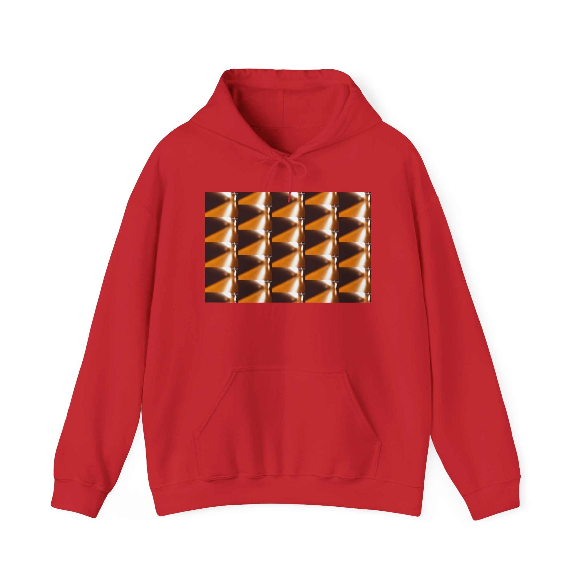 Cozy Hoodie - Geometric Copper Triangle Pattern