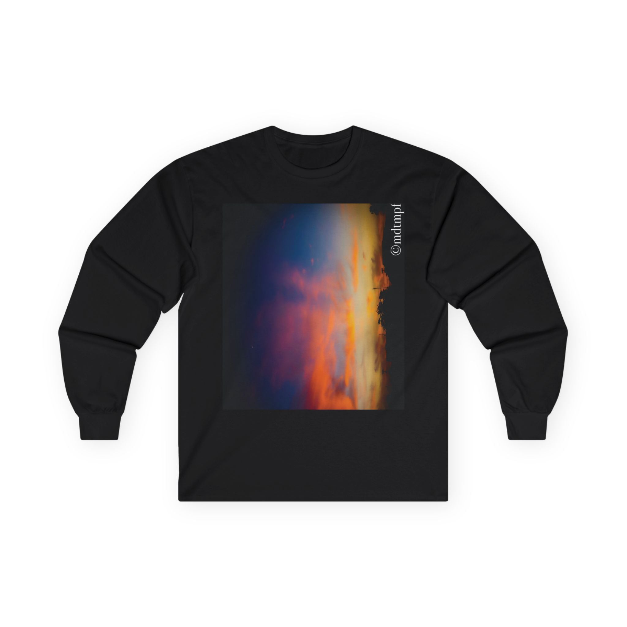 Long Sleeve Tee- Sunset Photo with 'The quality of mercy...' Quote
