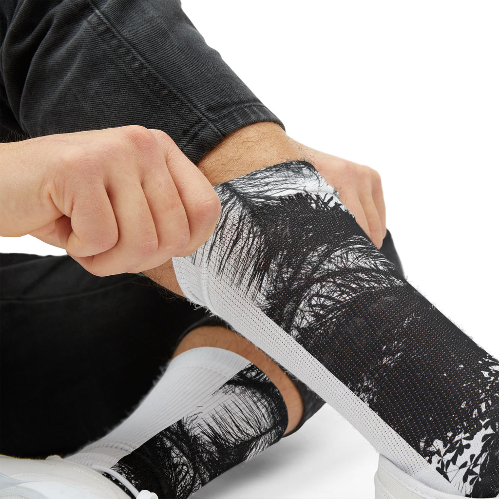 Black Palm Tree Sublimation Socks -Effortlessly Elegant