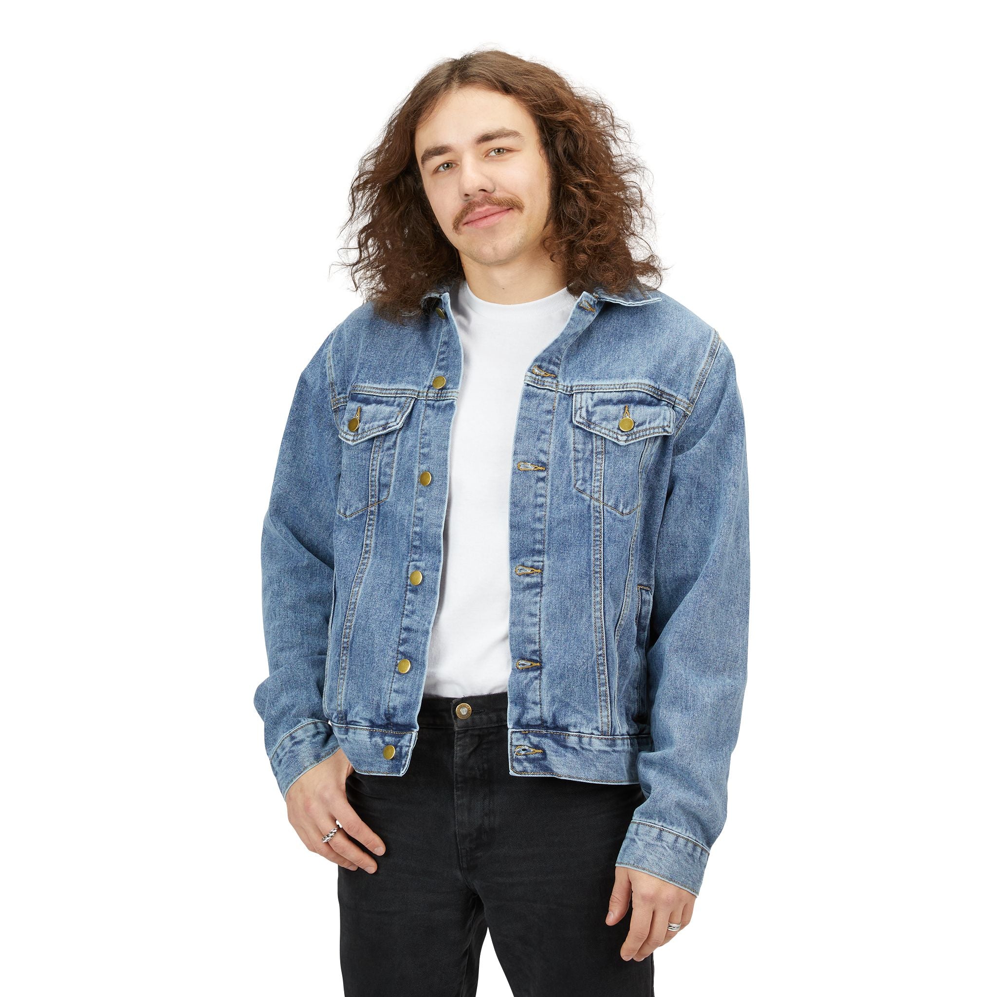 Don't worry quote-Men's Denim Jacket