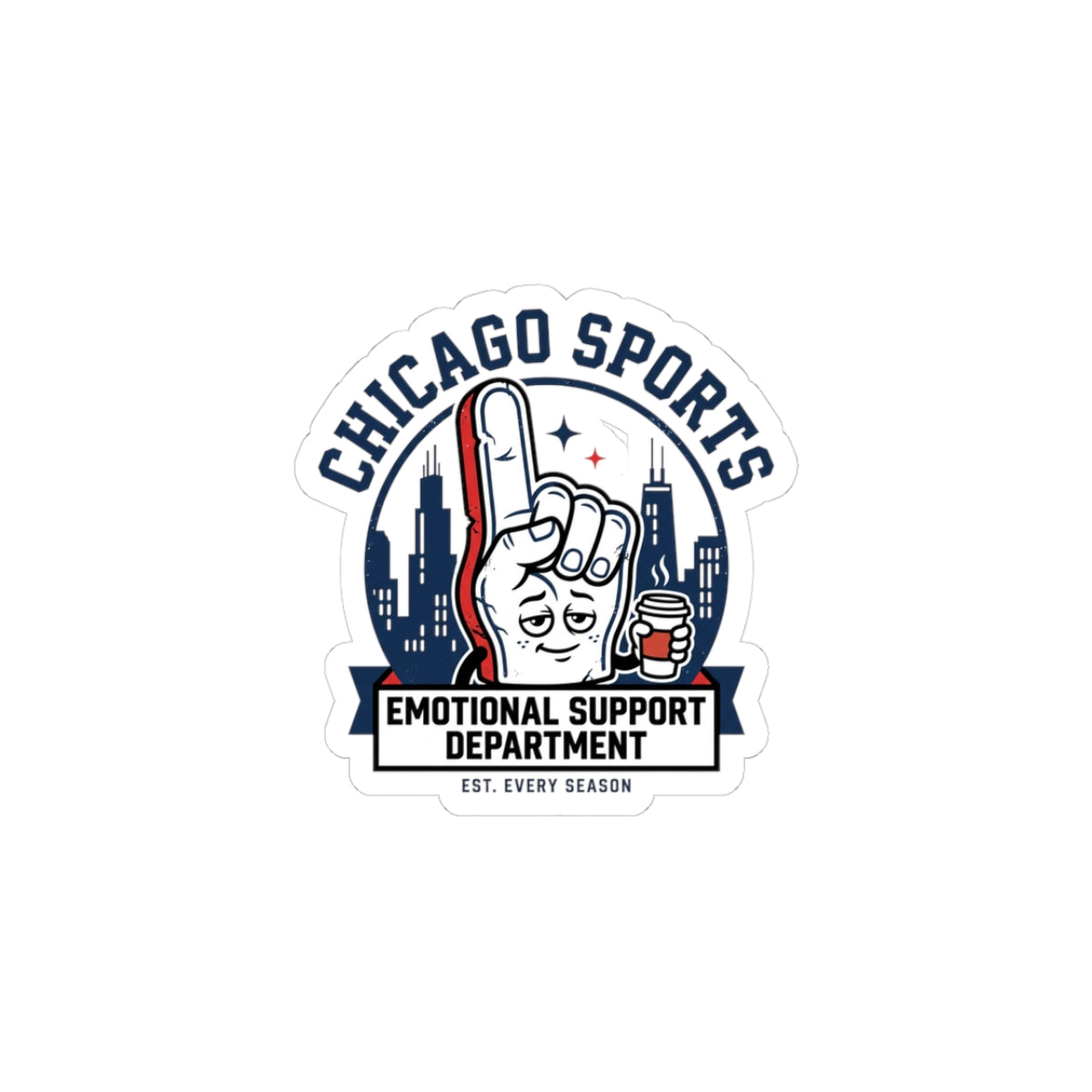 Chicago Sports Emotional Support Department Sticker | city basketball, rivalry humor