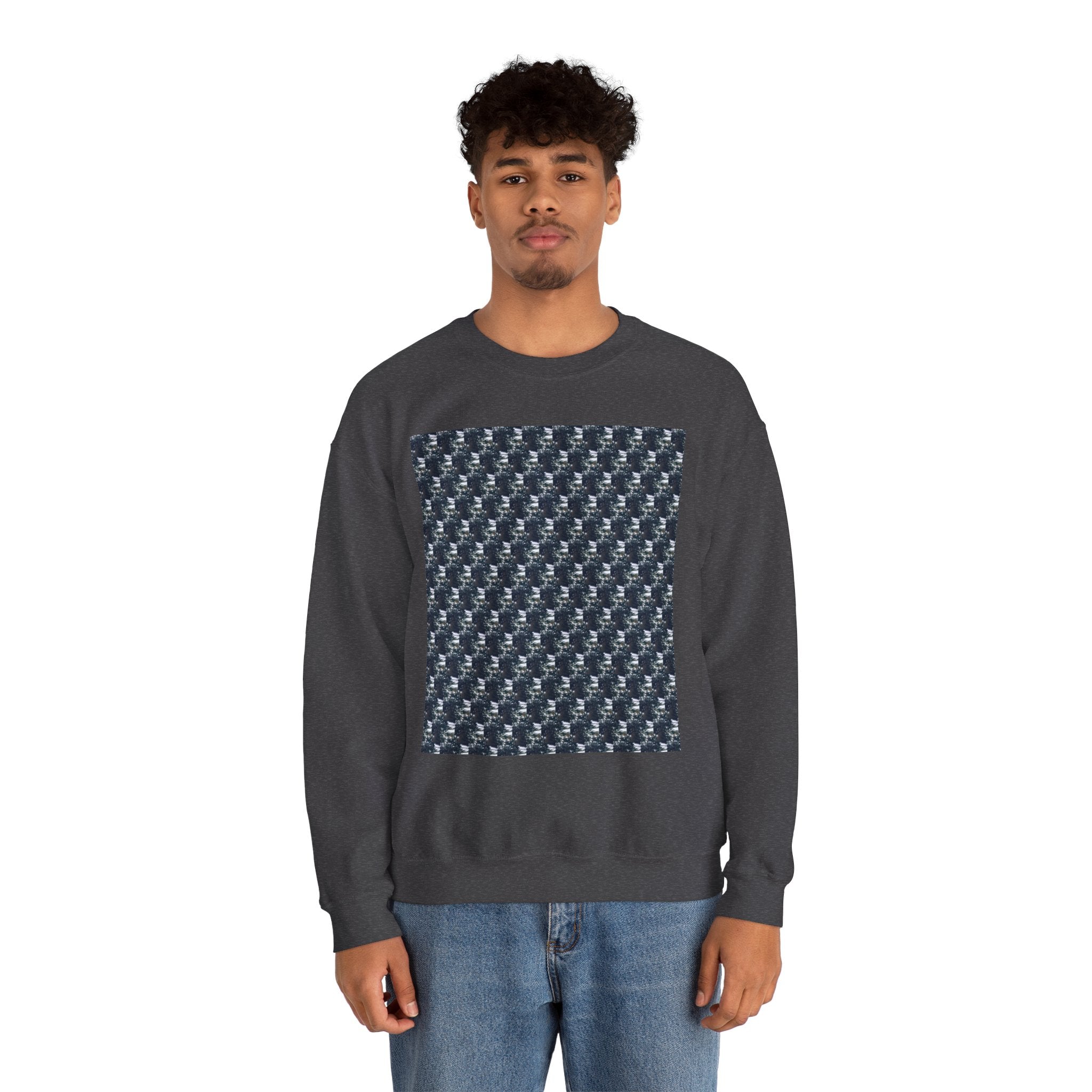 Men's Graphic Crewneck Sweatshirt -Small tree Pattern