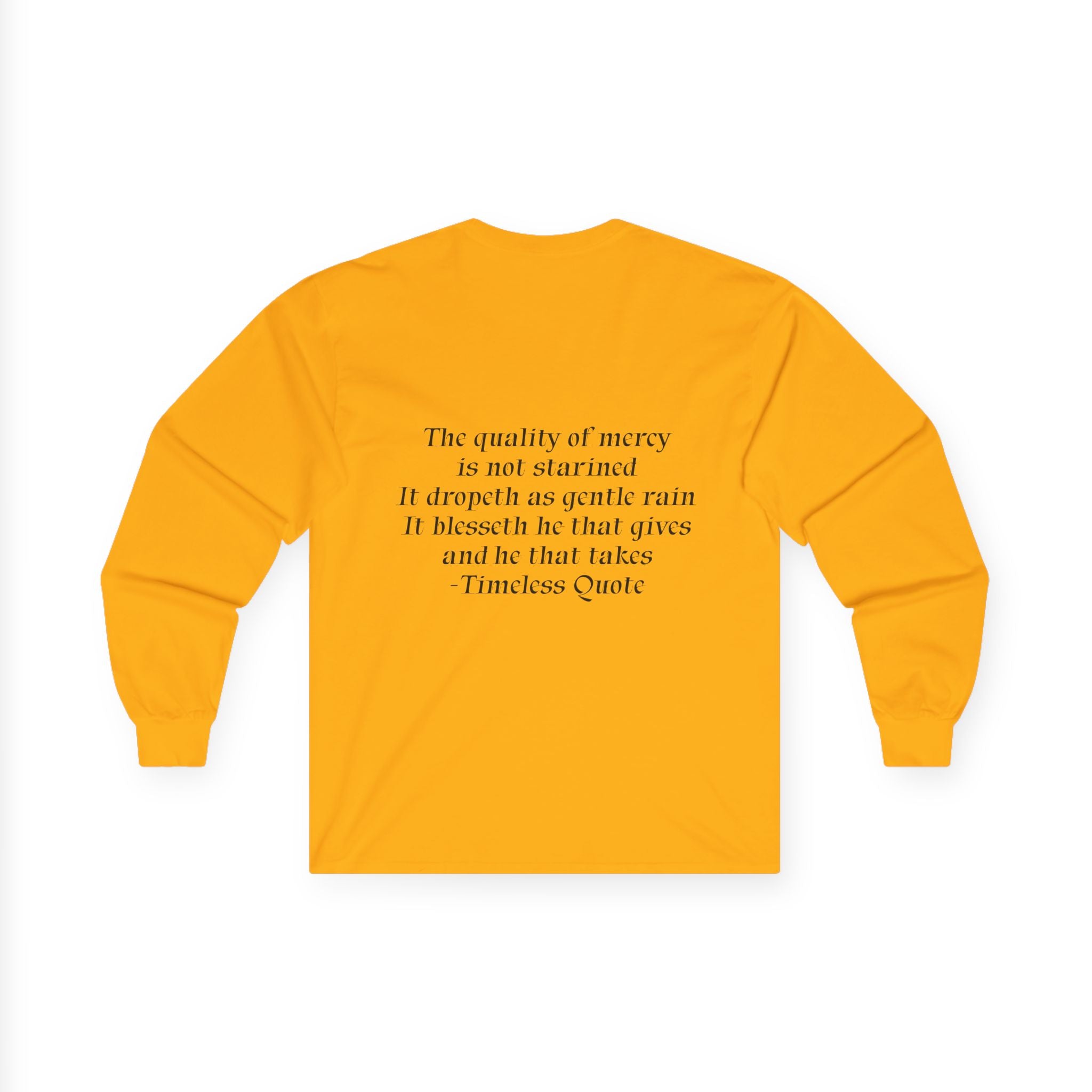 Long Sleeve Tee- Sunset Photo with 'The quality of mercy...' Quote