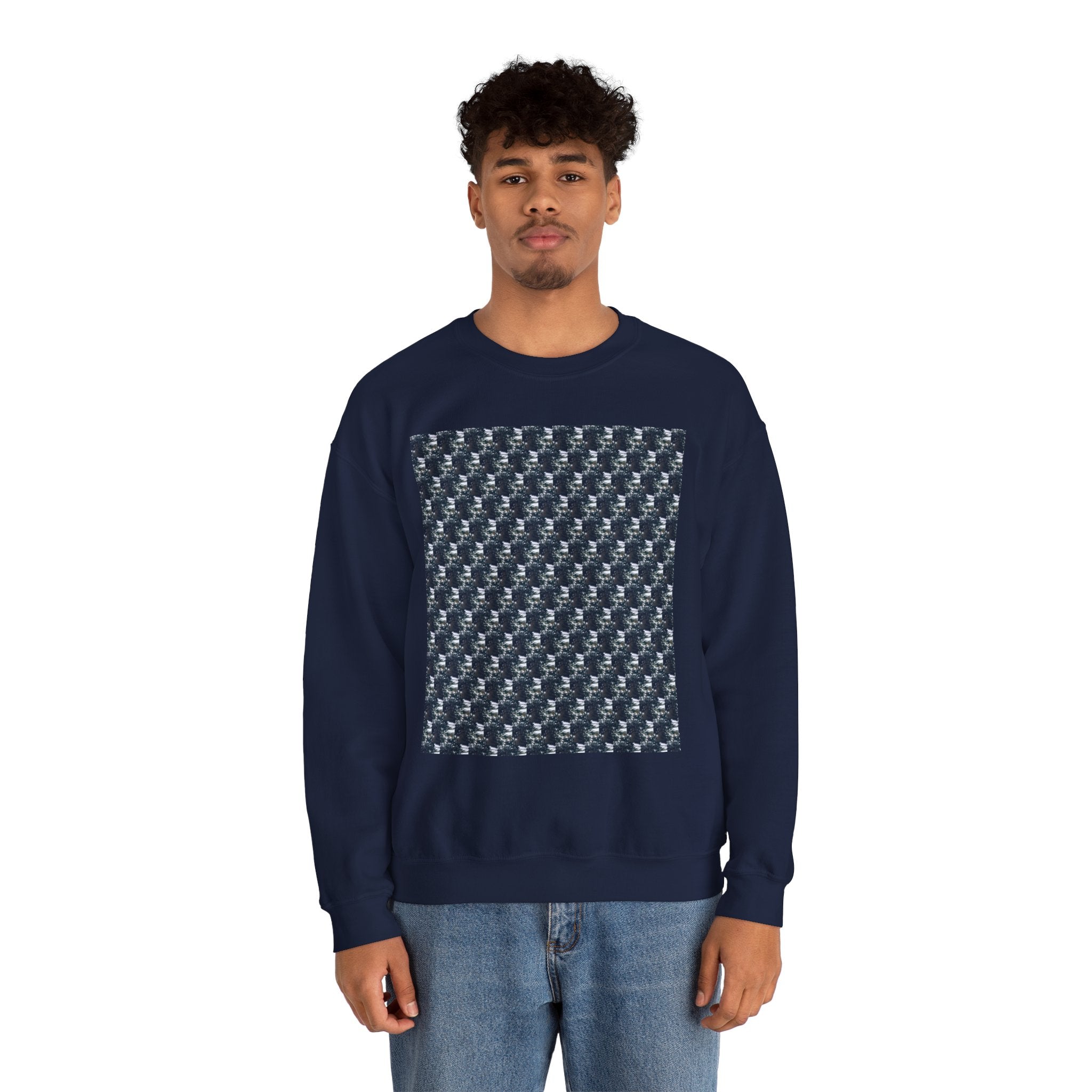 Men's Graphic Crewneck Sweatshirt -Small tree Pattern